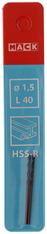 Mack 1018176 - Universalbohrer HSS R ø 1,5 x 40 mm 2 Stück | 5 Stück