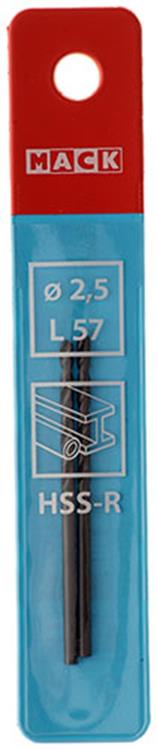 Mack 1018178 - Universalbohrer HSS R ø 2,5 x 57 mm 2 Stück | 5 Stück