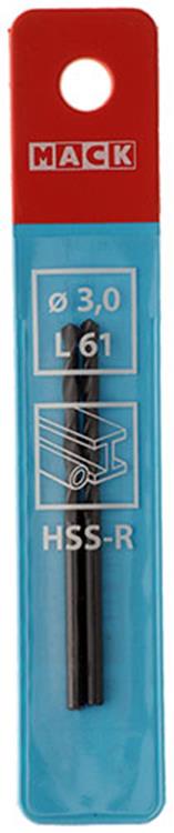 Mack 1018179 - Universalbohrer HSS R ø 3,0 x 61 mm 2 Stück | 5 Stück