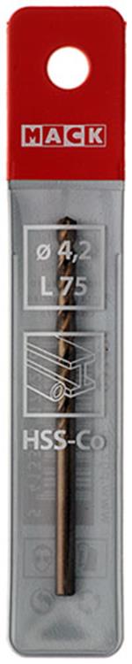 Mack 1018198 – Metallbohrer HSS CO5 % DIN 338 ø 4,2 x 75 mm | 5 Stück