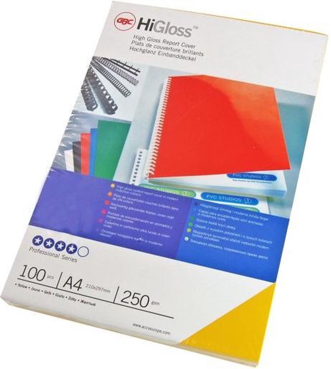 GBC-Einband A4 Hochglanz 250 gr. glänzend weiß (100)