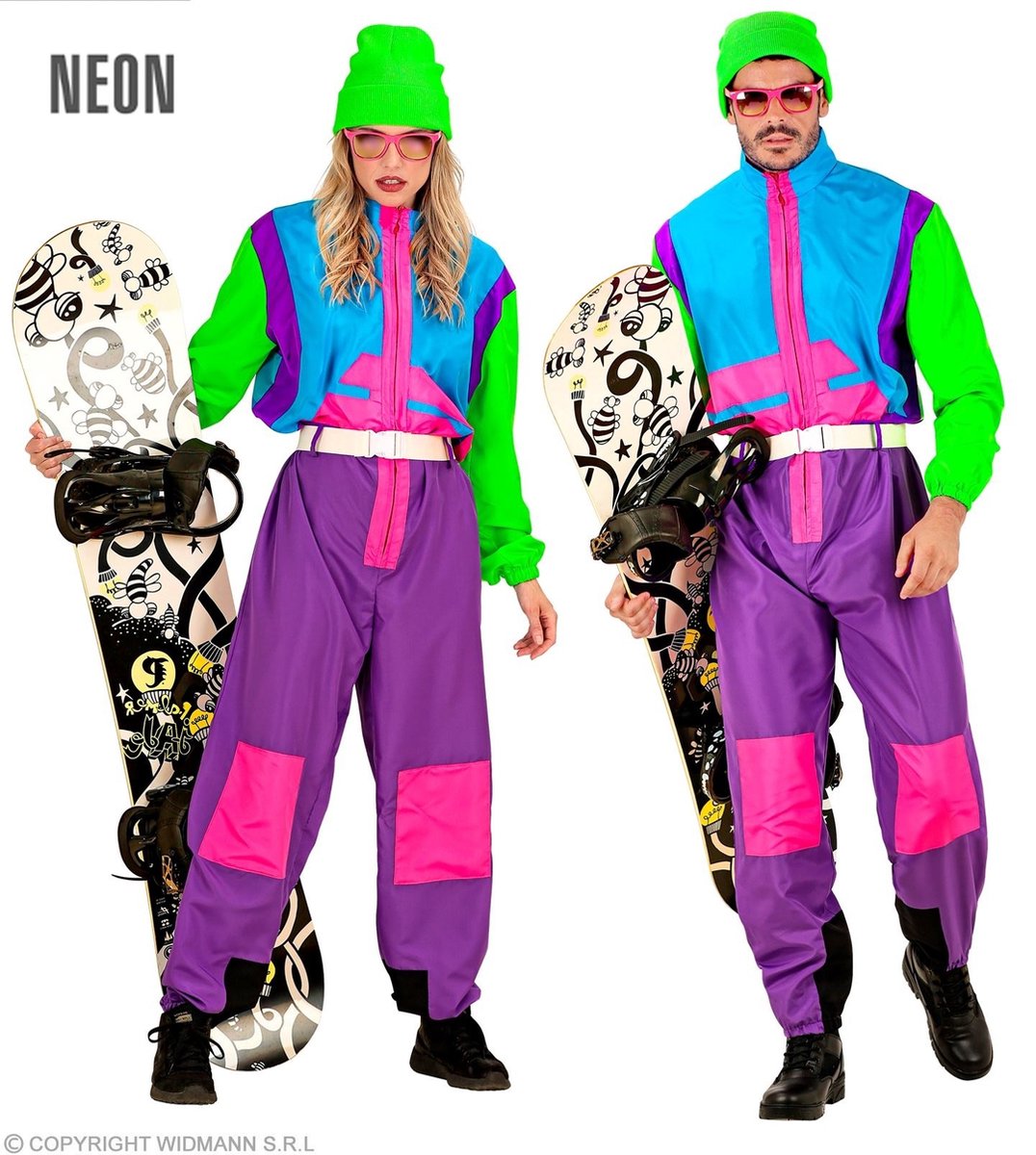Finidi Retro-Snowboarder-Kostüm Otto