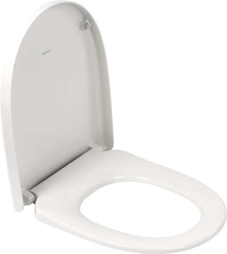 Plieger Zano WC-Sitz (von Pressalit) – D-förmiger WC-Sitz – Duroplast – weiß – mit Deckel – Absenkautomatik – Schnellverschluss – passend für Geberit-WC
