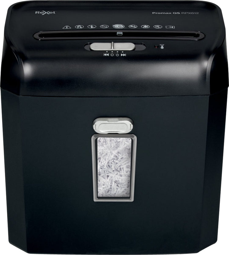 Rexel Promax Rpx612 Aktenvernichter – P4 vernichtet – bis zu 6 Blatt – 12 l – Schwarz