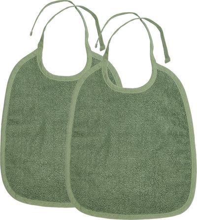 Meyco Baby-Uni-Lätzchen – 2er-Pack – Frottee – Waldgrün
