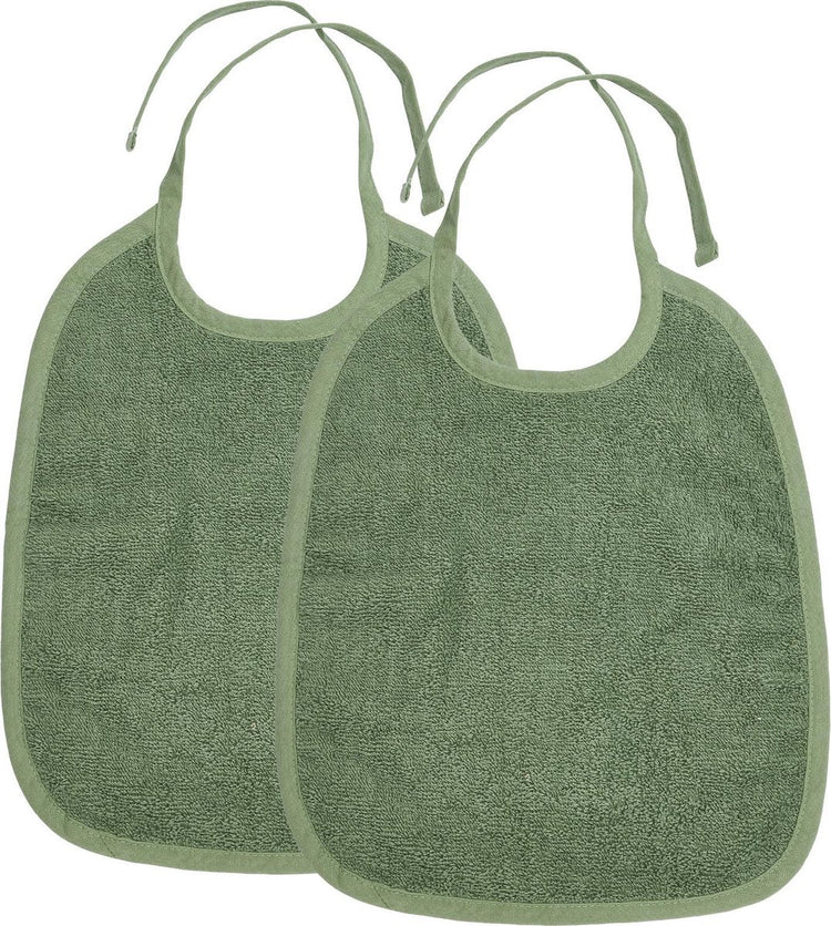 Meyco Baby-Uni-Lätzchen – 2er-Pack – Frottee – Waldgrün