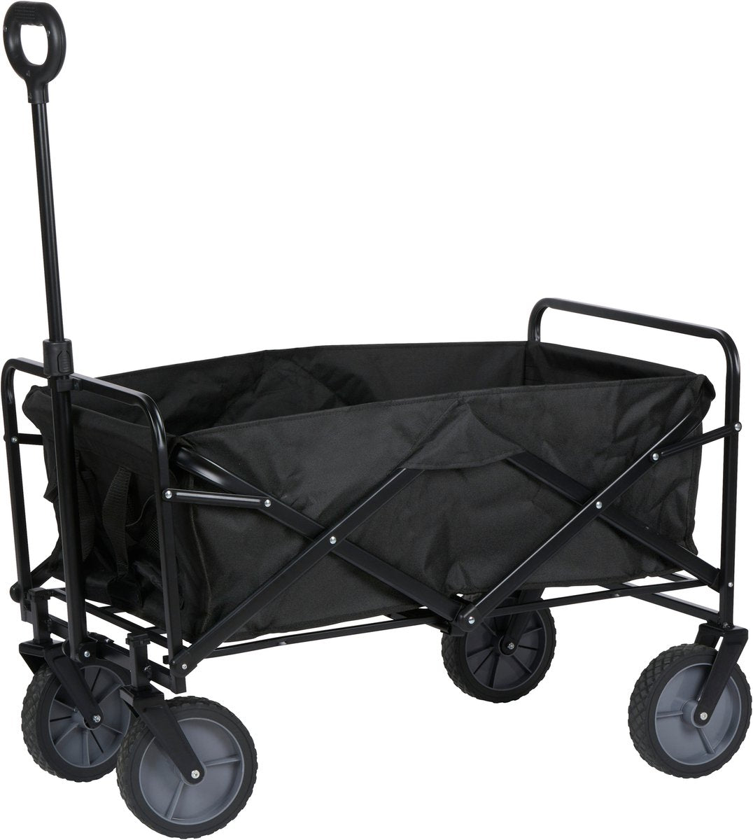 Camp Active - zusammenklappbarer Bollerwagen - faltbar - schwarz - Tragkraft 70 kg