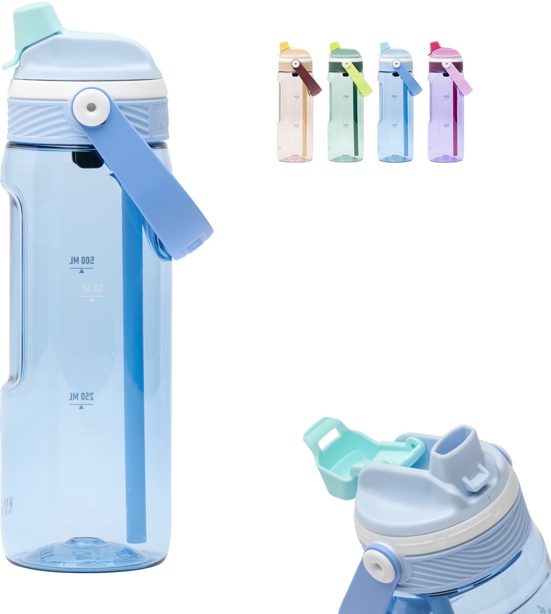 Kambukka Dupla Trinkflasche 750 ml – 2-in-1-Wasserflasche – 100 % auslaufsicher – Himmelwolke