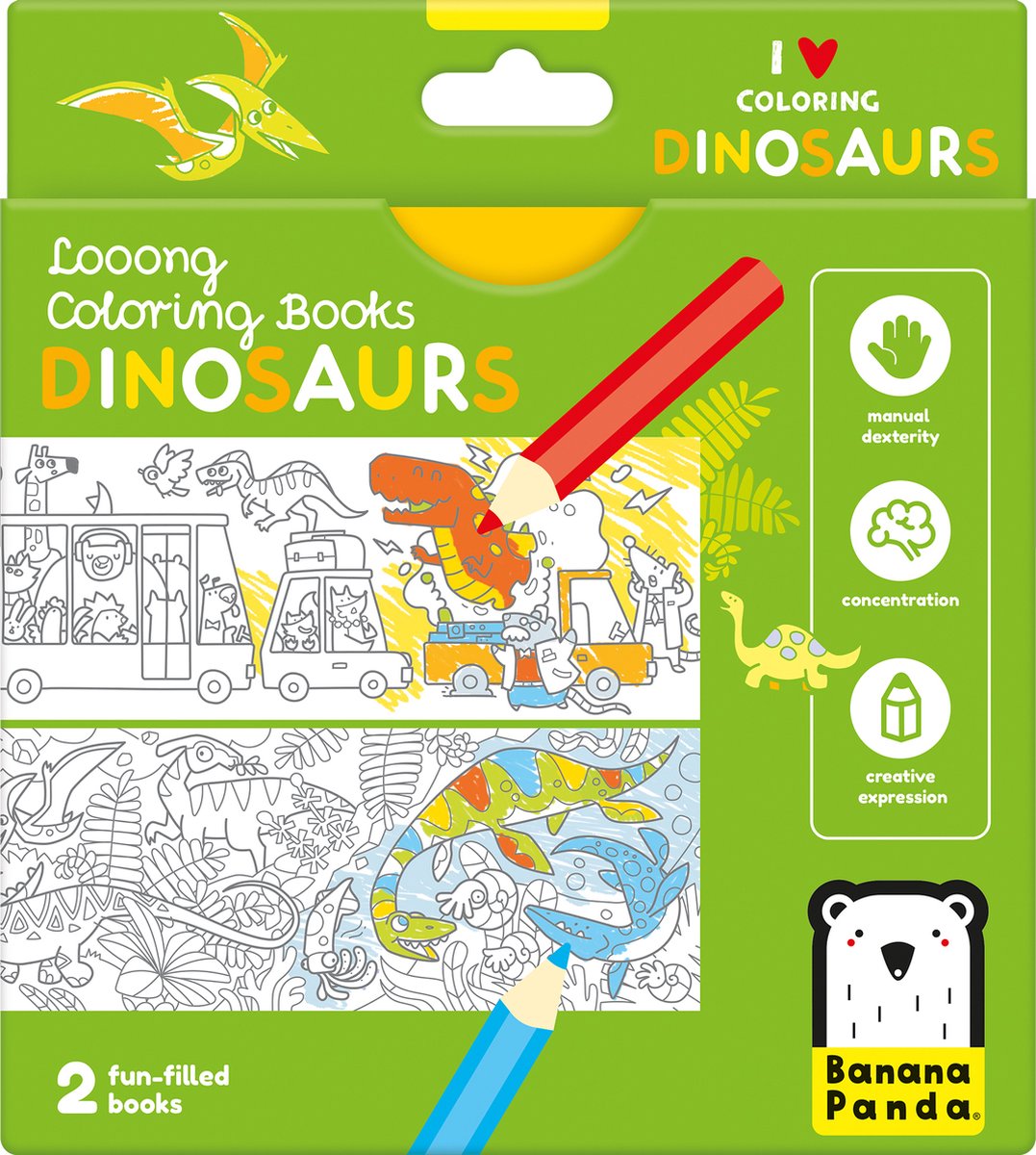 Bananenpanda – Malbuch Ich liebe Malvorlagen mit Dinosauriern