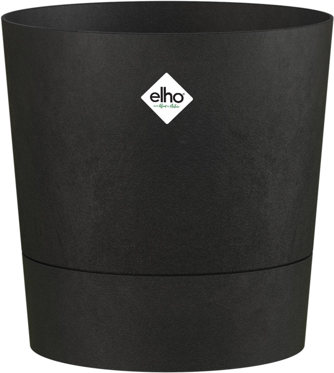 Elho Foss rund 30 cm – Blumentopf für den Innenbereich – 100 % recycelter Kunststoff – ø 29,5 x H 29,1 – Living Black