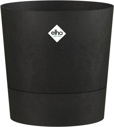 Elho Foss rund 30 cm – Blumentopf für den Innenbereich – 100 % recycelter Kunststoff – ø 29,5 x H 29,1 – Living Black