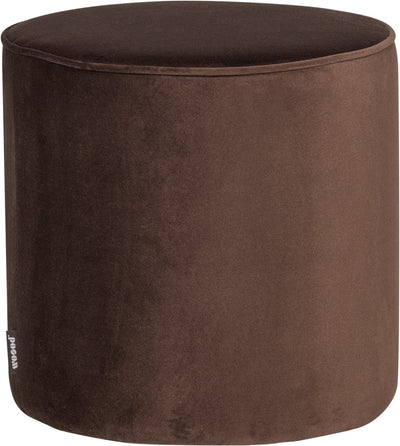 Woood Sara Pouffe hoch 46xø46 cm - Samt - Dunkelbraun