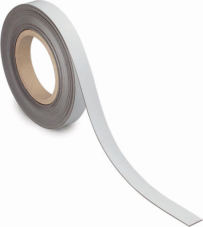 Maul Magnetband Metall 1 Stück 42 g cm² magnetische Kunststoffrückseite Beschriftungsleiste 10 m x 2 cm x 1 mm weiß