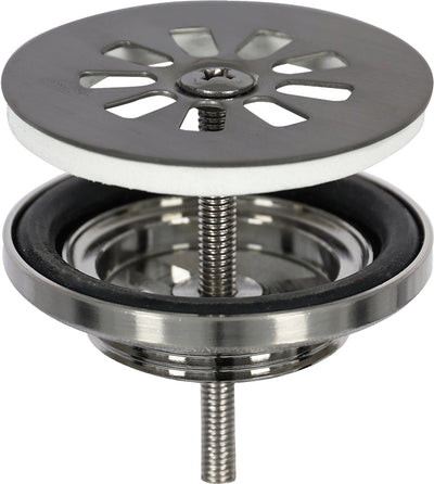 Differnz Ablassschraube Gun Metal - Ablassschraube für Waschbecken - ã˜ 64 mm - 6m Schraube