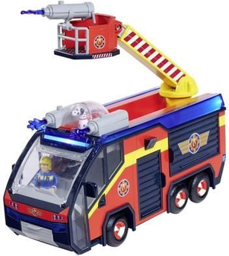 Simba Feuerwehrmann Sam – Feuerwehrauto – Jupiter – 2 Figuren – Geräusche und Lichter