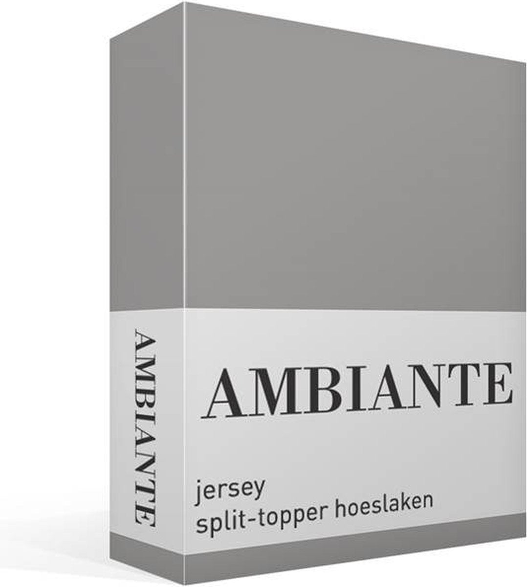 Ambiante Jersey-Split-Topper-Spannbettlaken – Doppelbett – Grau