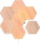 Nanoleaf Elements Hexagons Starter Kit – intelligente Beleuchtung – 7 LED-Panels – Holzeffekt – Google