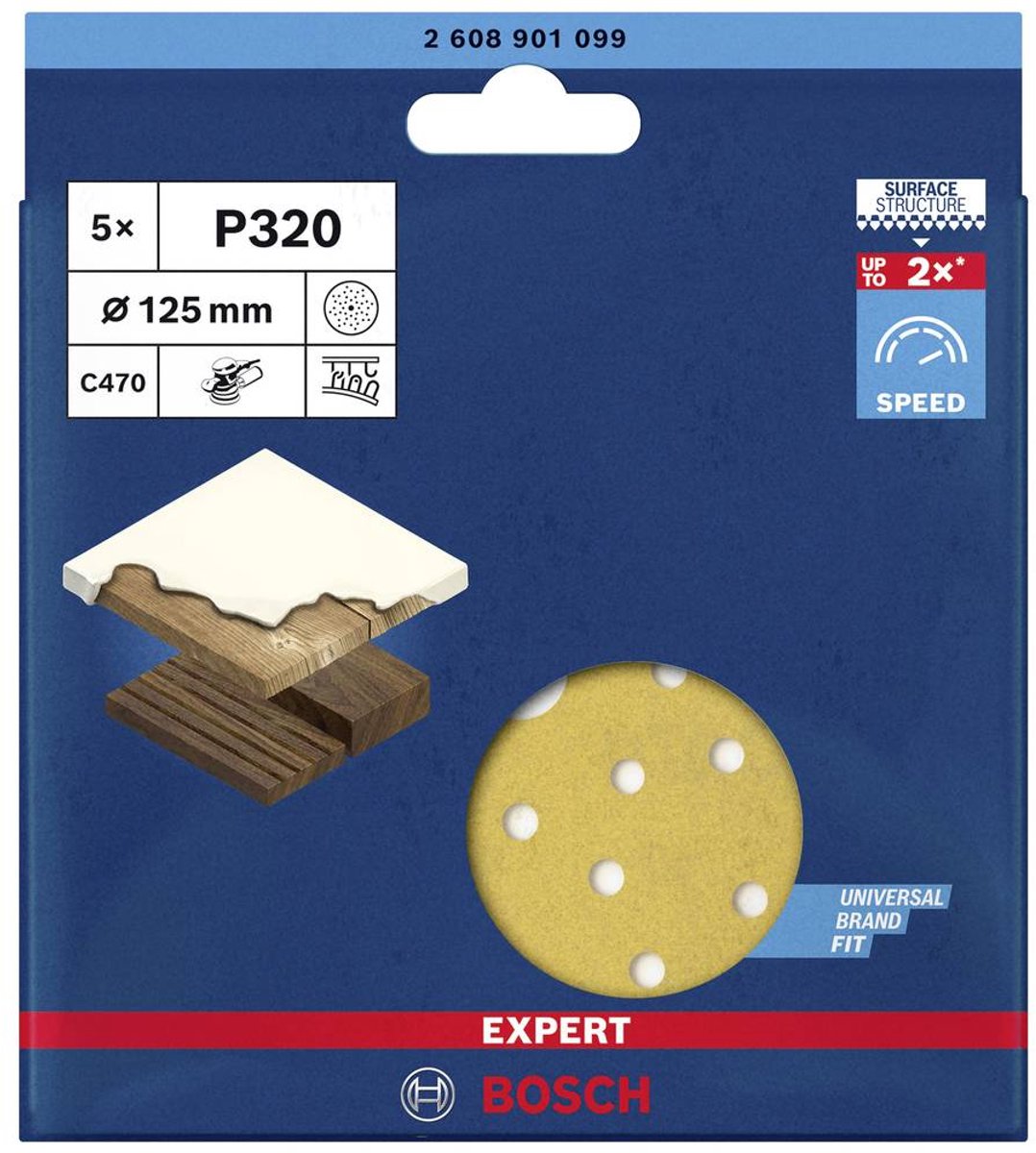 Bosch 5x Expert C470 Schleifpapier mit mehreren Löchern für Exzenter...