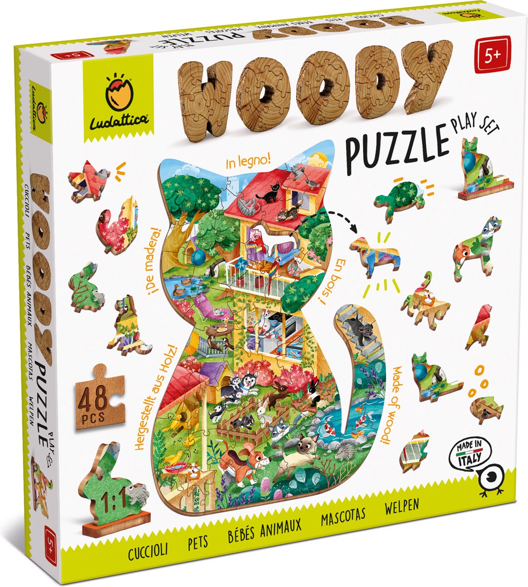 Ludattica Holzpuzzle - Haustiere.