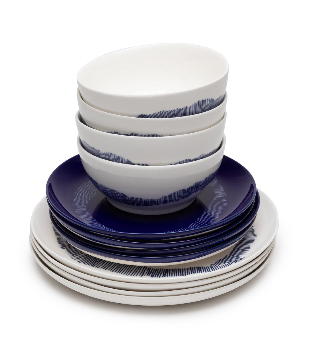 Serax - Ottolenghi Feast - Geschirrset - Weiß Blau - 12-teilig