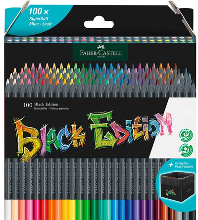 Faber Castell FC-116411 farbiger Bleistift Schwarz Edition 100 Stück