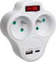 Maclean - Steckdosenverteiler mit 2 Steckdosen und USB A-C 2.4a - Typ E - 2x16a - mce336 e
