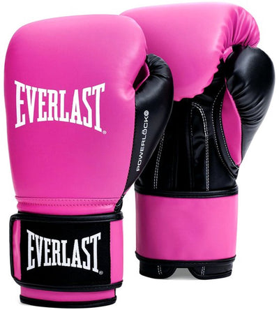 Everlast Powerlock und Trainings-(Kick-)Boxhandschuhe mit Klettverschluss, rosa schwarz, 14 oz