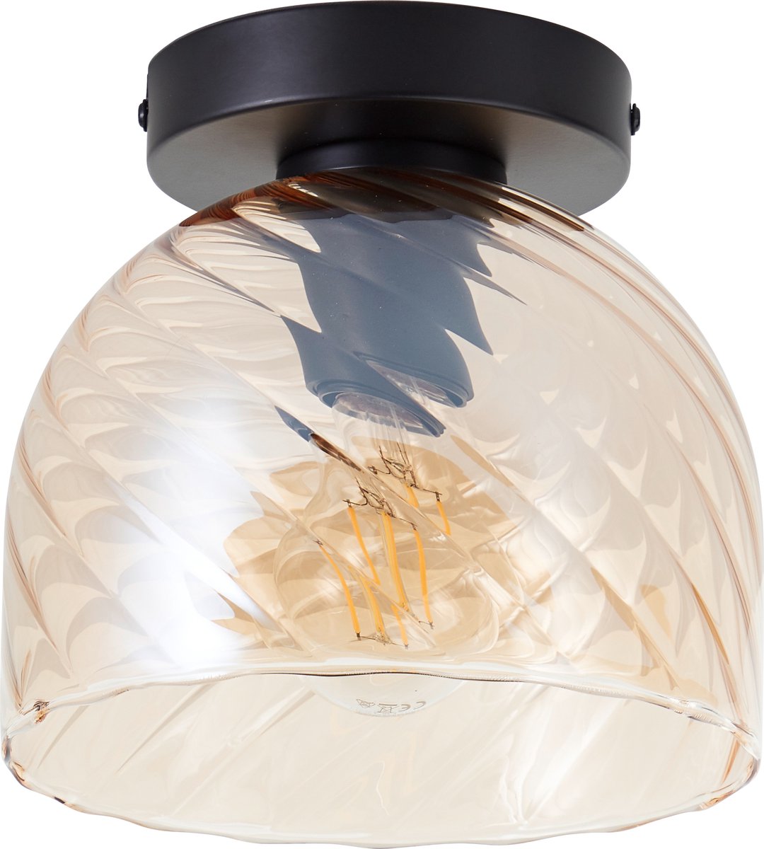 Brilliant Casto – Deckenleuchte – E27 max. 1 x 25 W – Glas – Bernstein – Schwarz