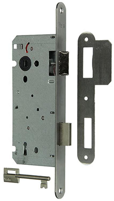 Yale 1019045 – 1 Doppel-Einsteckschloss L R Edelstahl A1353-27 55 mm | 1 Stk