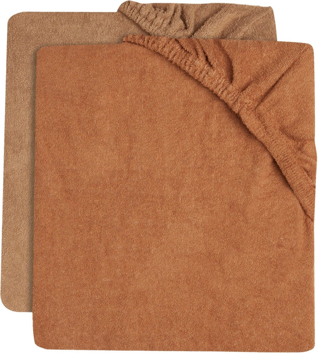 Jollein – Wickelauflagenbezug aus Frottee 50 x 70 cm – Wickelunterlage mit weichem Bezug – Karamellkeks – 2 Stück
