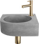 Differnz Cleo Brunnenset - Beton dunkelgrau - Wasserhahn gerade mattgold - 31,5 x 31,5 x 10 cm