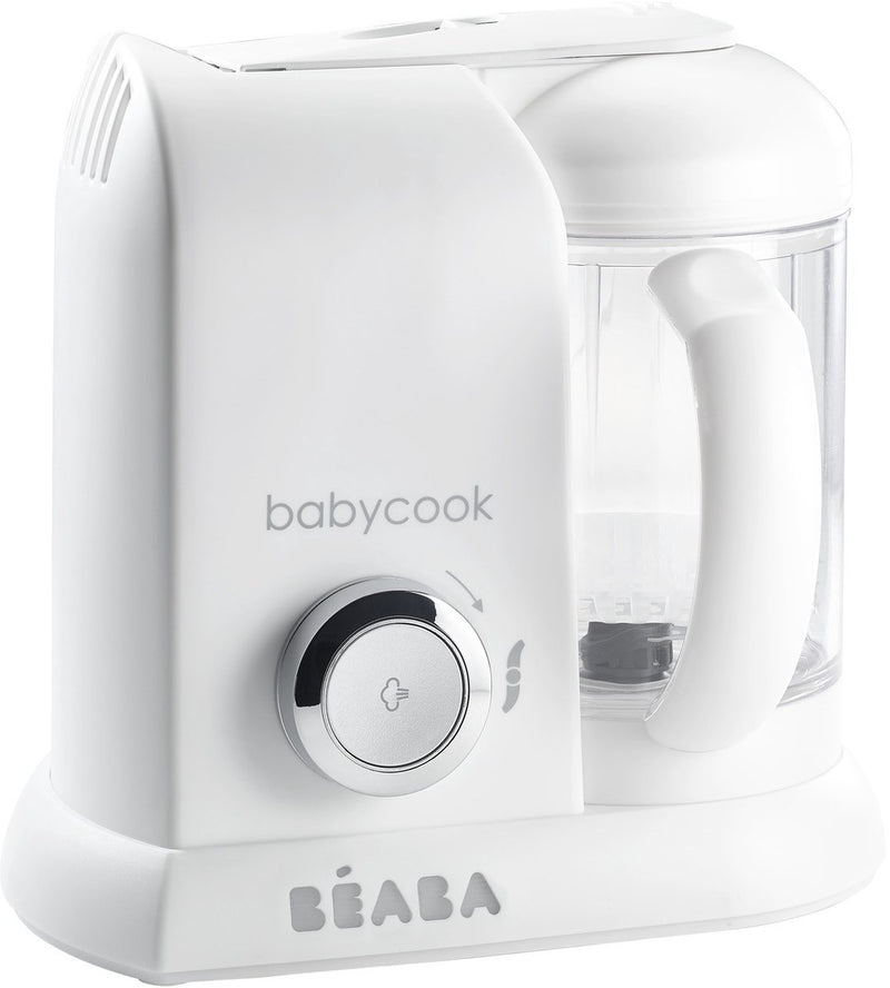 Béaba babycook solo® – Küchenmaschine – 4-in-1-Dampfgarer-Mixer – Babynahrungszubereiter – 1100-ml-Schüssel – Weiß-Silber