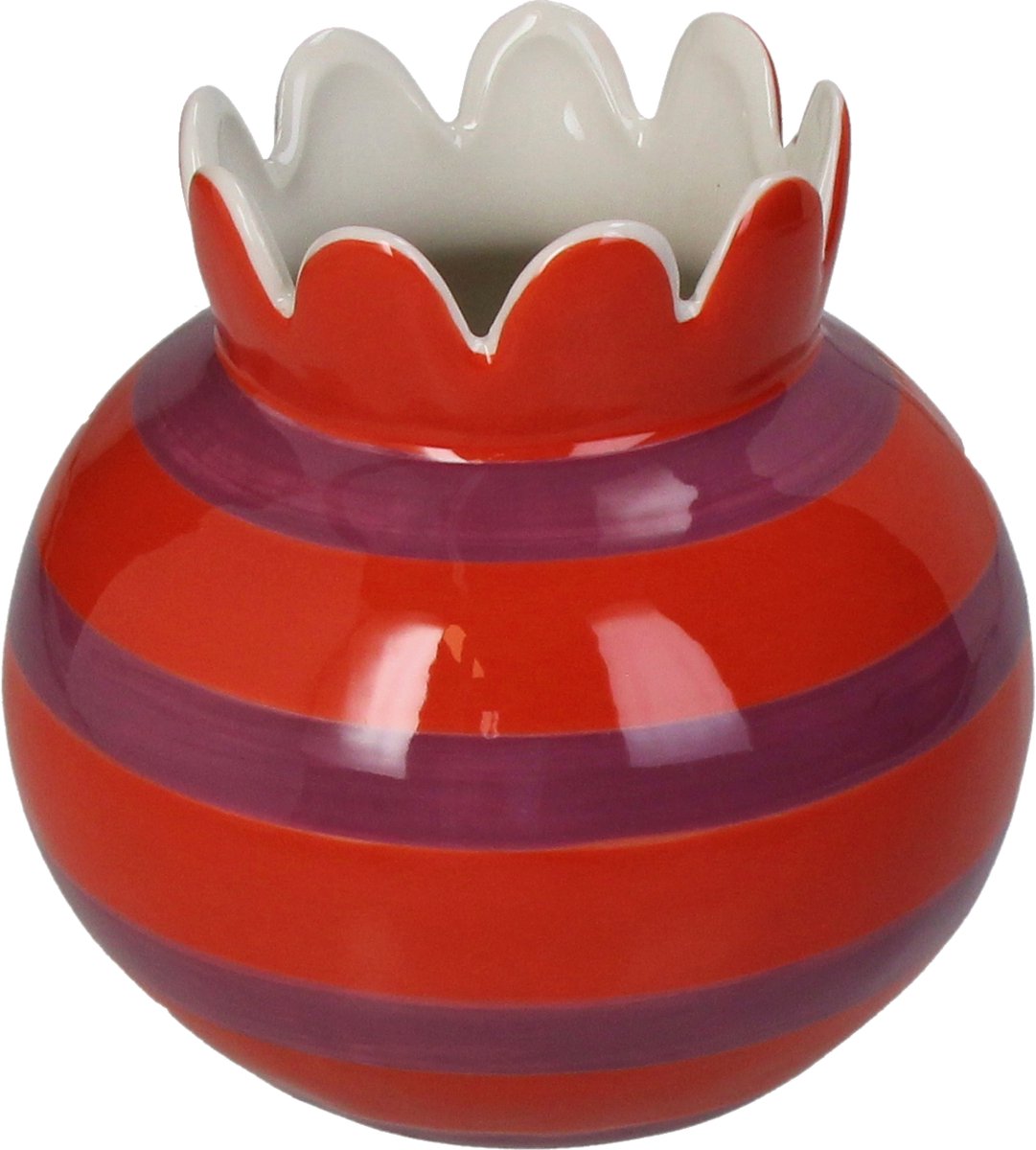 HD Collection Vase Streifen Steingut 15x15x14,3cm