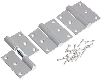 Yale 1019159 - 3 Scharniere Aluminium weiß rechtwinklig links 80x80mm | 2 Stk