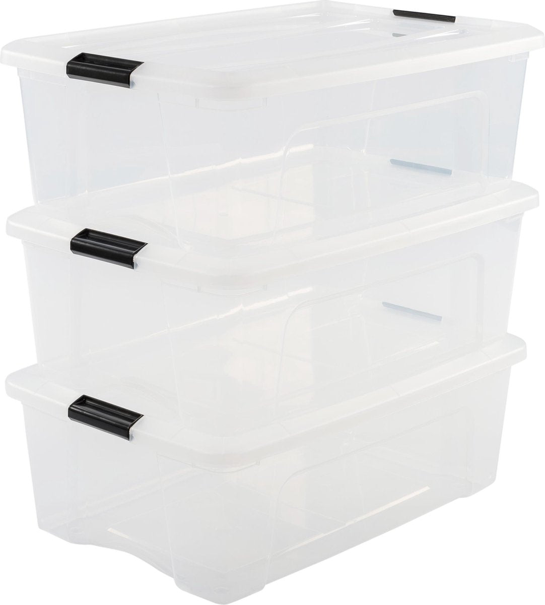 Iris Topbox-Aufbewahrungsbox – 30 l – Kunststoff – transparent – 3er-Set
