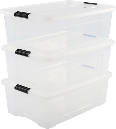 Iris Topbox-Aufbewahrungsbox – 30 l – Kunststoff – transparent – 3er-Set