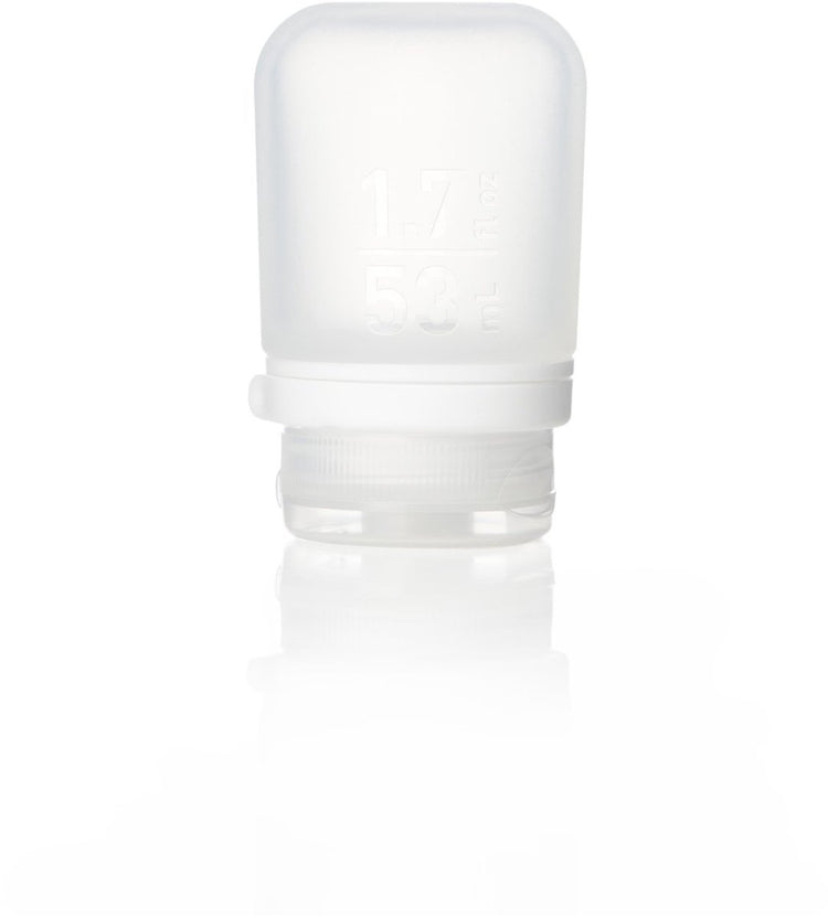 Human Gear – Gotoob+ – Reiseflasche – Flachmann – wiederverwendbar – auslaufsicher – leicht – klein – 53 ml – transparent