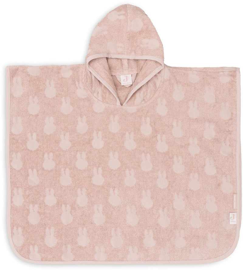 Jollein x Miffy – Baby-Frottee-Badeponcho – Badeumhang für Kinder mit Kapuze – Miffy-Jacquard – Wildrose