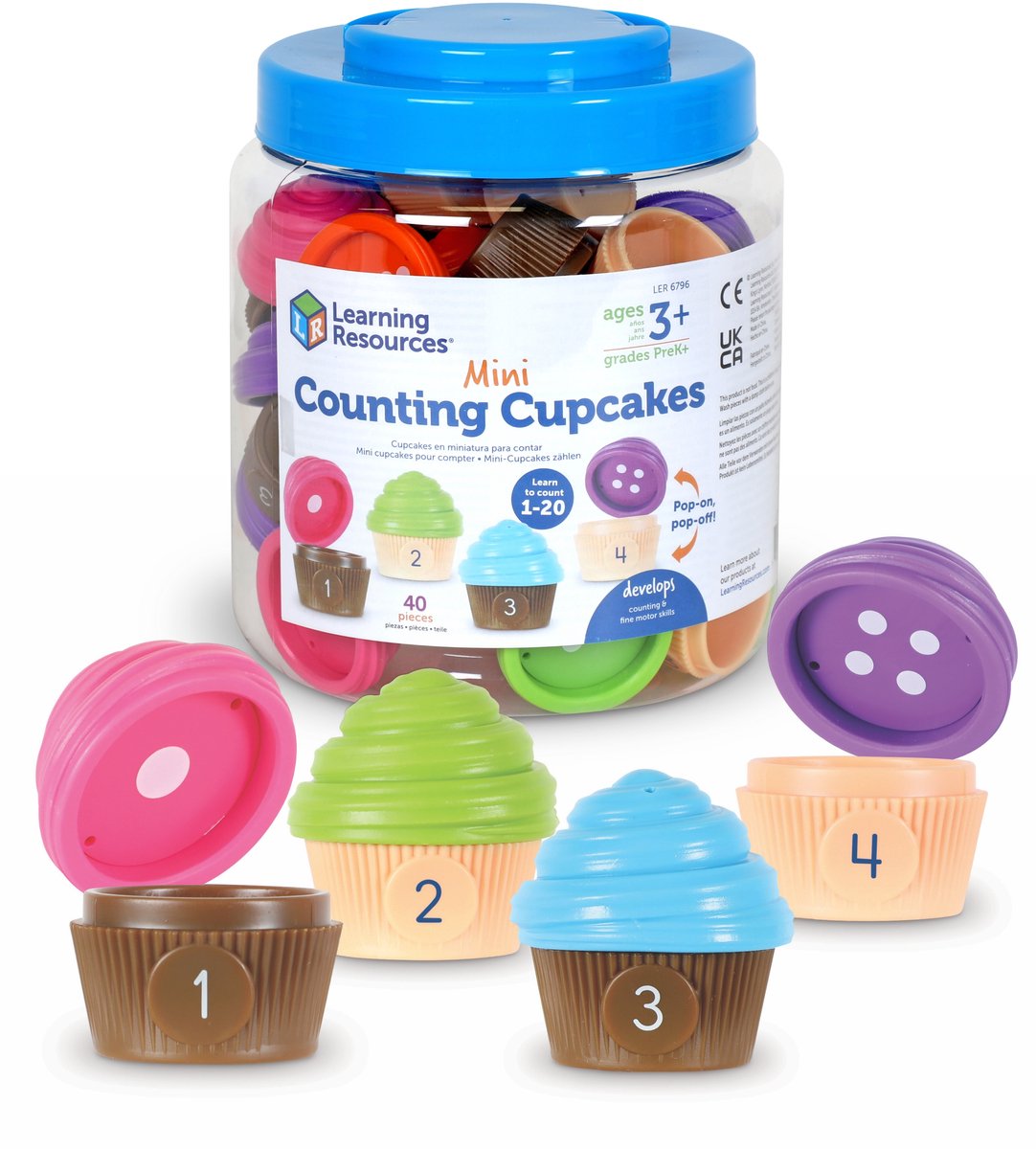 Lernressourcen, Zählspiel, Mini-Zähl-Cupcakes, Lernspielzeug. - 3+