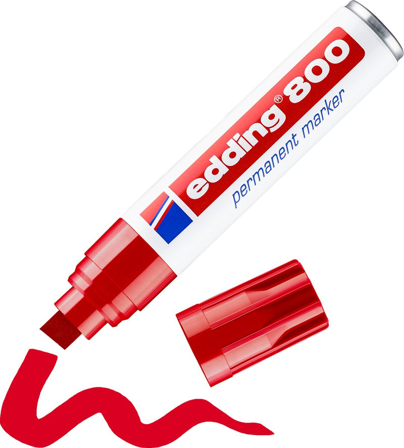 Permanentmarker edding 800 ultra 4-12mm rot diagonal, schnelltrocknend, wasserbeständig