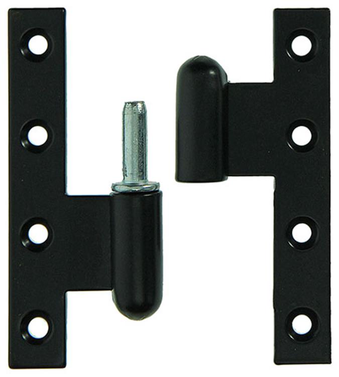 Yale 1019163 - 3 schwere Scharniere schwarz verputzt, links 110x80mm | 2 Stk