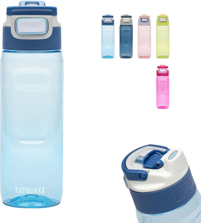 Kambukka Elton Trinkflasche 750 ml – Kristallblau mit 3-in-1-Deckel und einfacher Reinigung