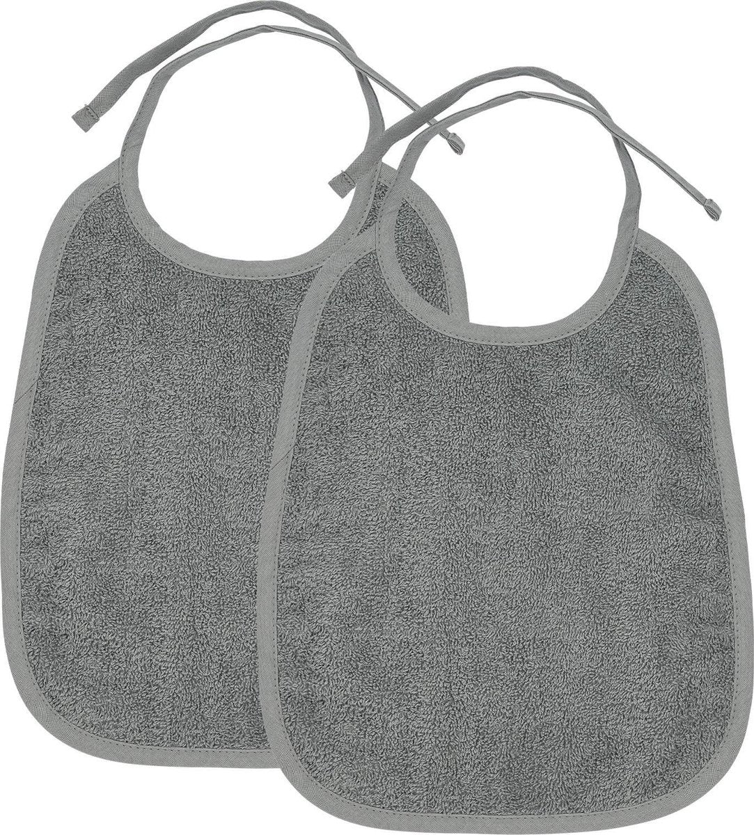 Meyco Baby-Uni-Lätzchen – 2er-Pack – Frottee – Grau