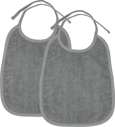 Meyco Baby-Uni-Lätzchen – 2er-Pack – Frottee – Grau