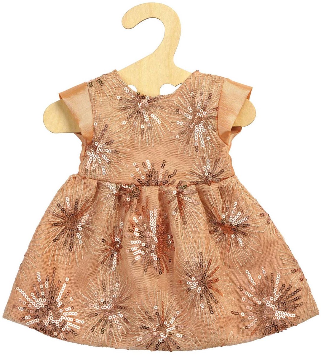 Puppen Glitzer Kleid Roségold, 35-45 cm