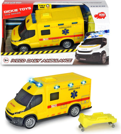 Dickie Toys SOS – Krankenwagen Iveco – belgische Version – 18 cm – Lichtton