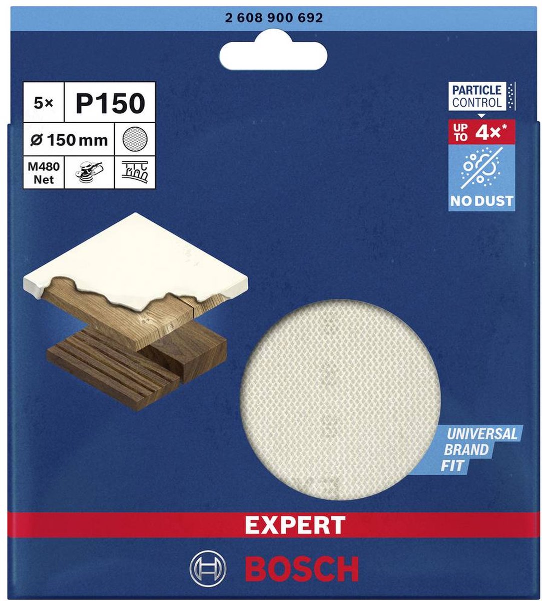 Bosch 5x Expert M480 Schleifnetz für Exzenterschleifer 1...