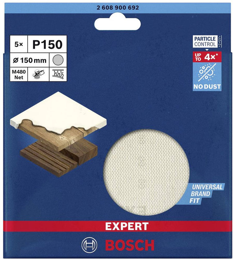 Bosch 5x Expert M480 Schleifnetz für Exzenterschleifer 1...