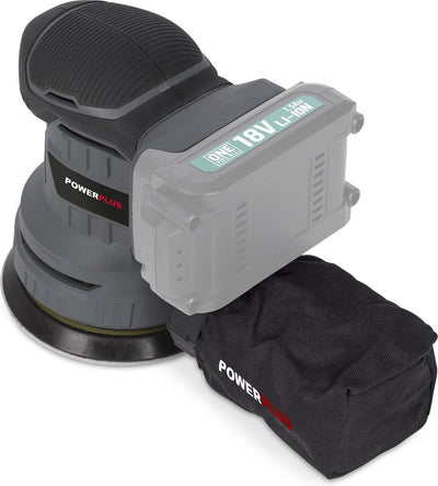 Powerplus Exzenter-Akkuschleifer Poweb4010 – 18 V, Schleifpapier ᴓ125 mm – 20000 min-1 – ohne Akku und Ladegerät, mit 1 Akku.