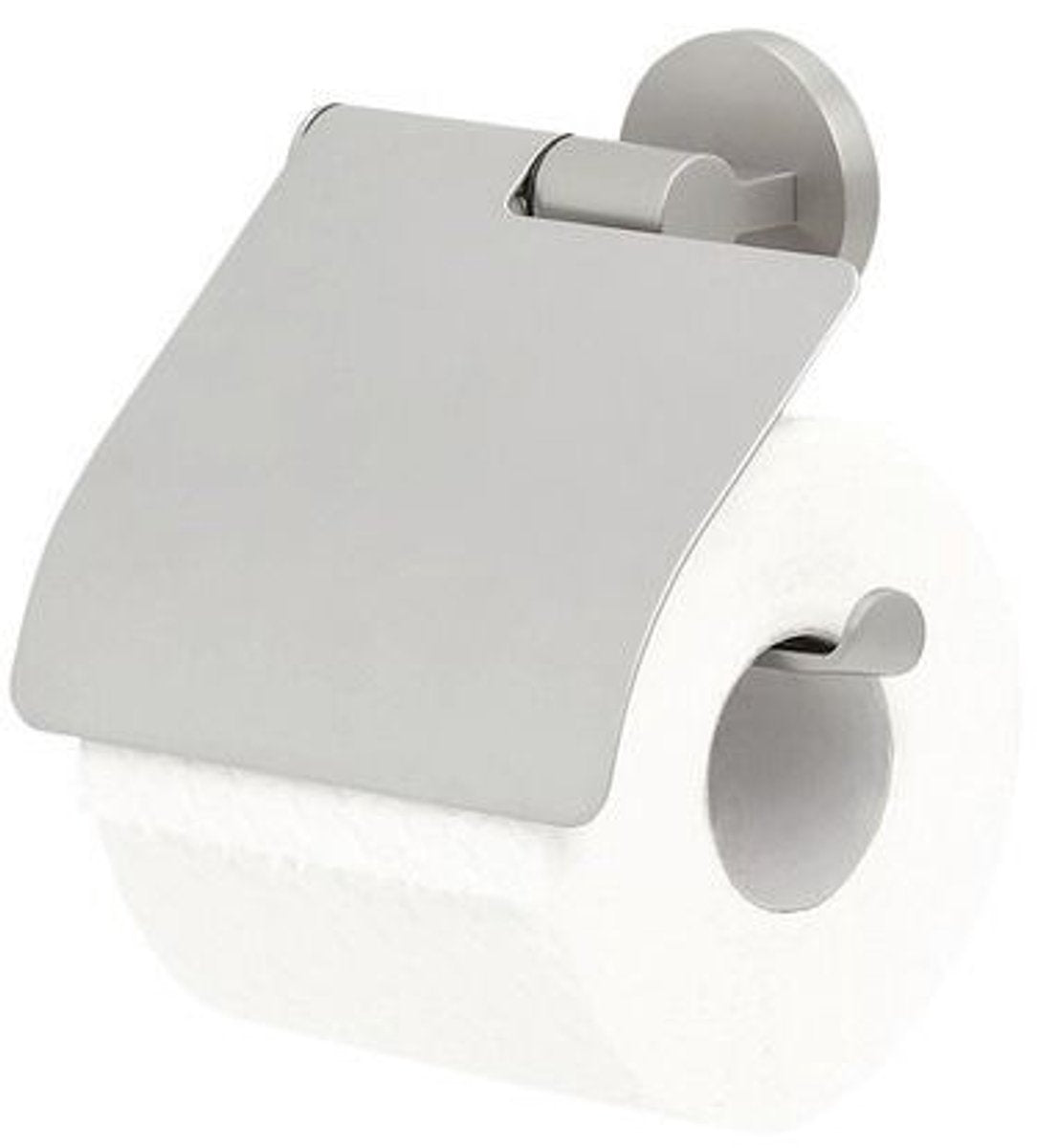 Tiger Noon - Toilettenpapierhalter mit Klappe - Toilettenpapierhalter - ohne Bohren - Bohren oder Kleben - Edelstahl gebürstet